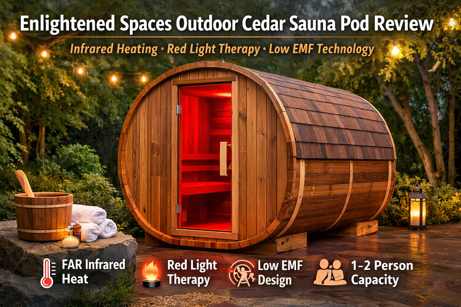Enlightened Spaces Outdoor Cedar Sauna