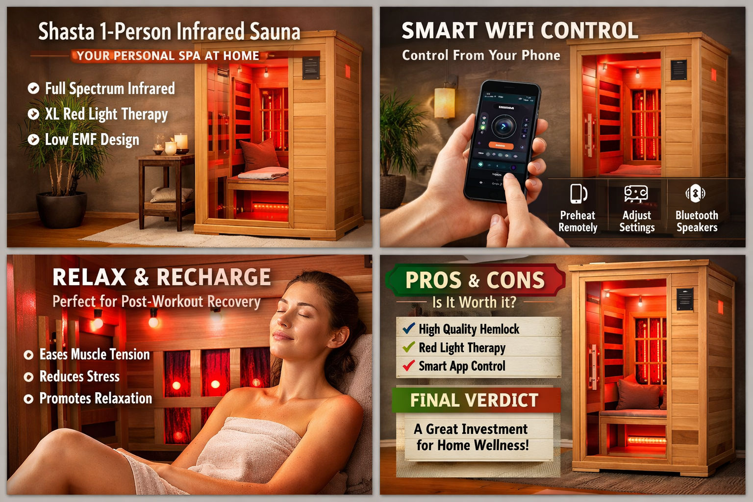 Shasta 1-Person infrared sauna