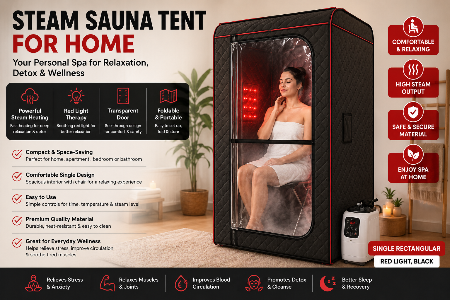 Steam Sauna Tent for Home