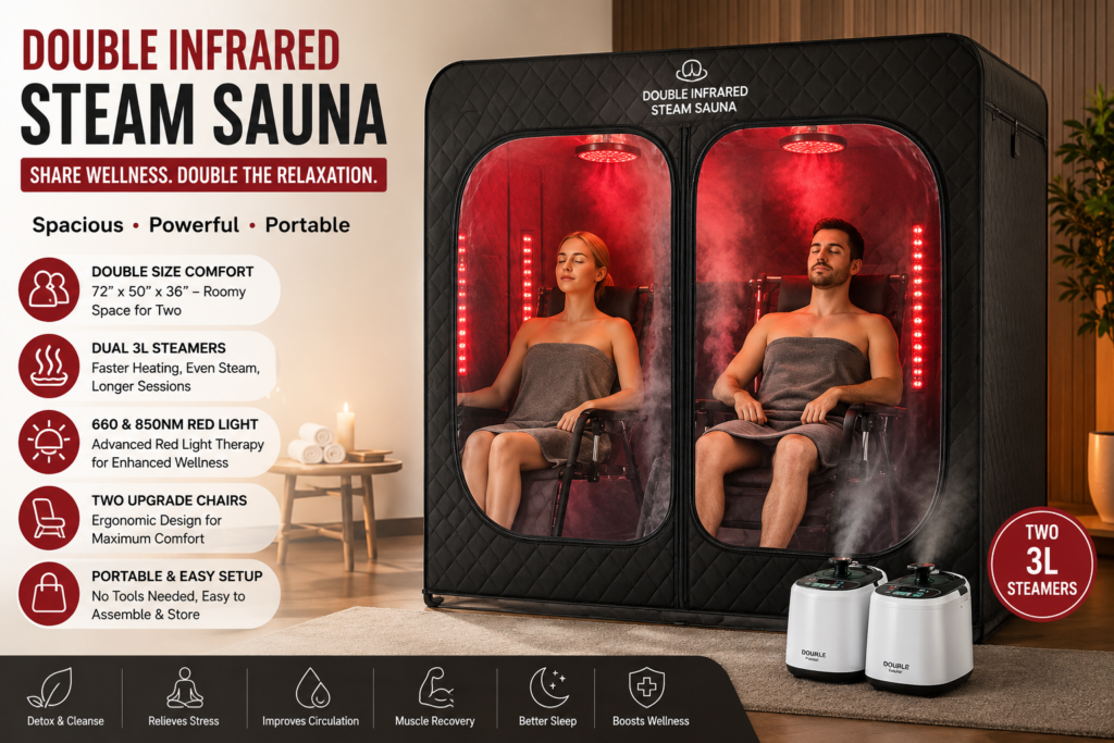 Double Infrared Steam Sauna