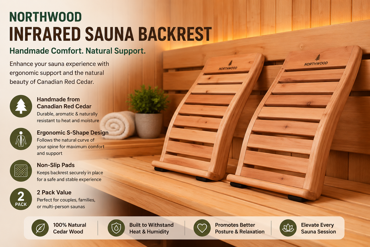 Northwood Infrared Sauna Backrest